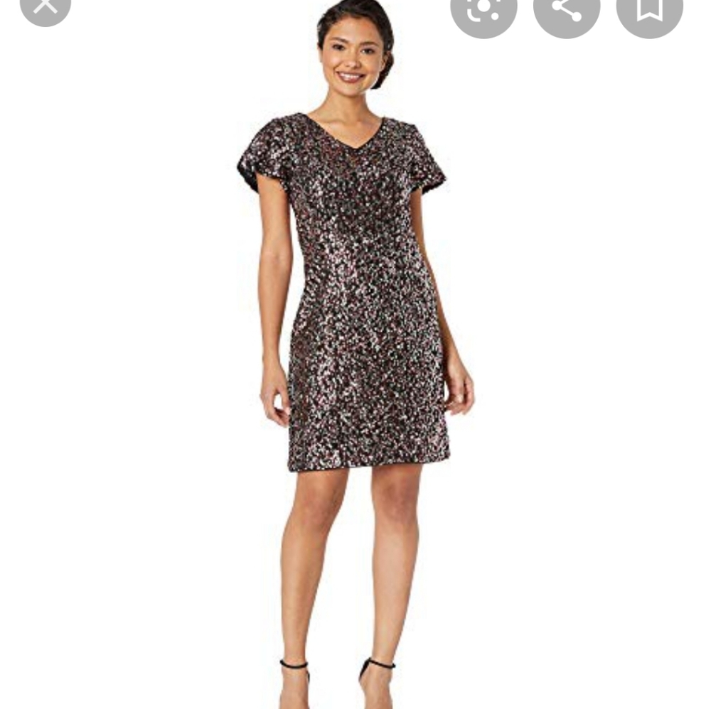 Vince Camuto Black Flutter Sleeve Dress size 0